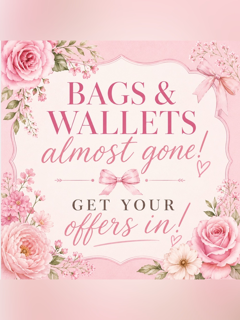 BAG AND WALLET LIQUIDATION! Almost gone!